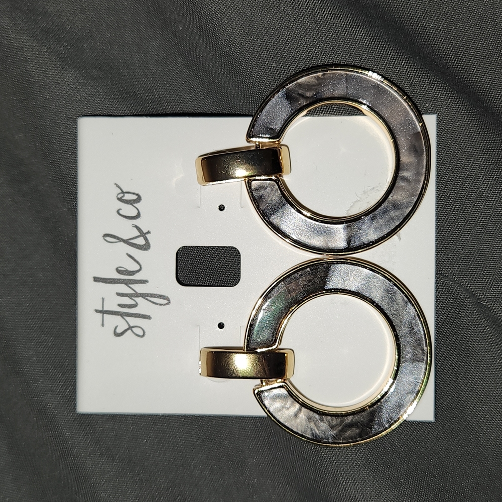 Style & Co Gold Circle Drop Earrings